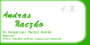andras maczko business card
